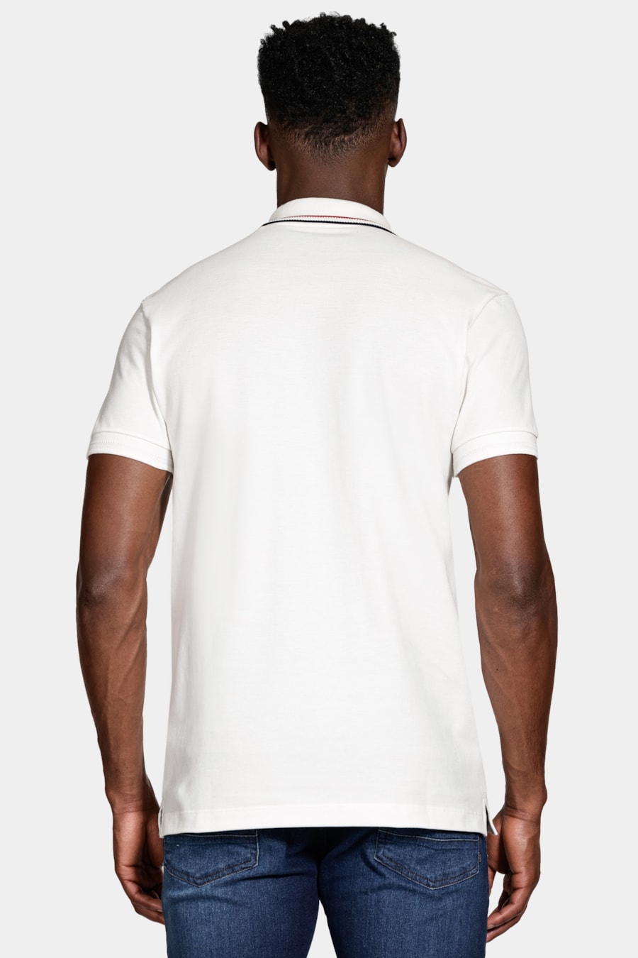 Polo Manga Curta Algodão Piquet Off White — foto 4 de 5