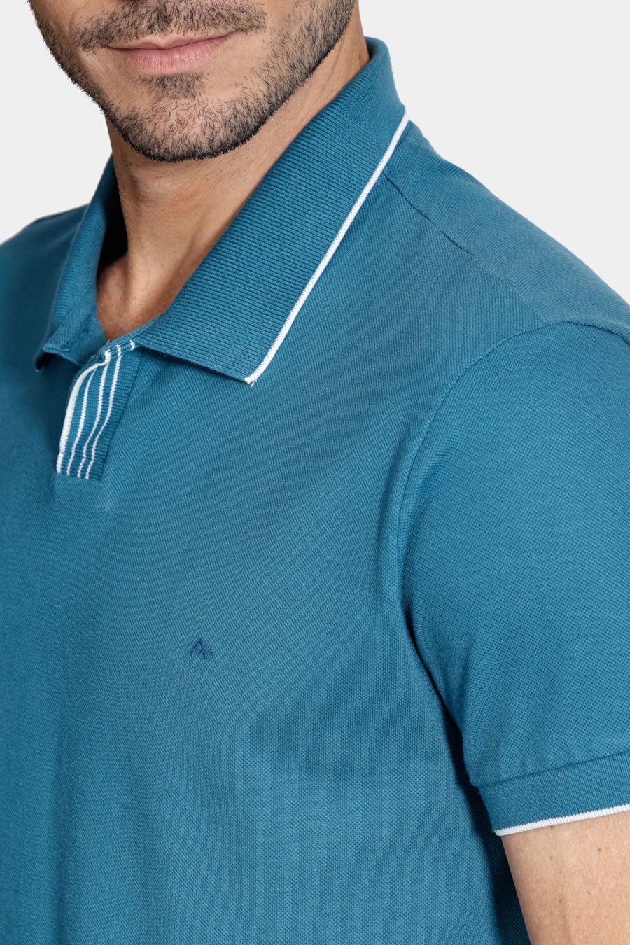 Polo Manga Curta Algodão Piquet Petroleo 116 — foto 3 de 5