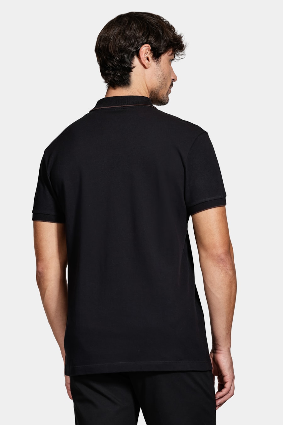 Polo Manga Curta Algodão Piquet Preto — foto 4 de 6
