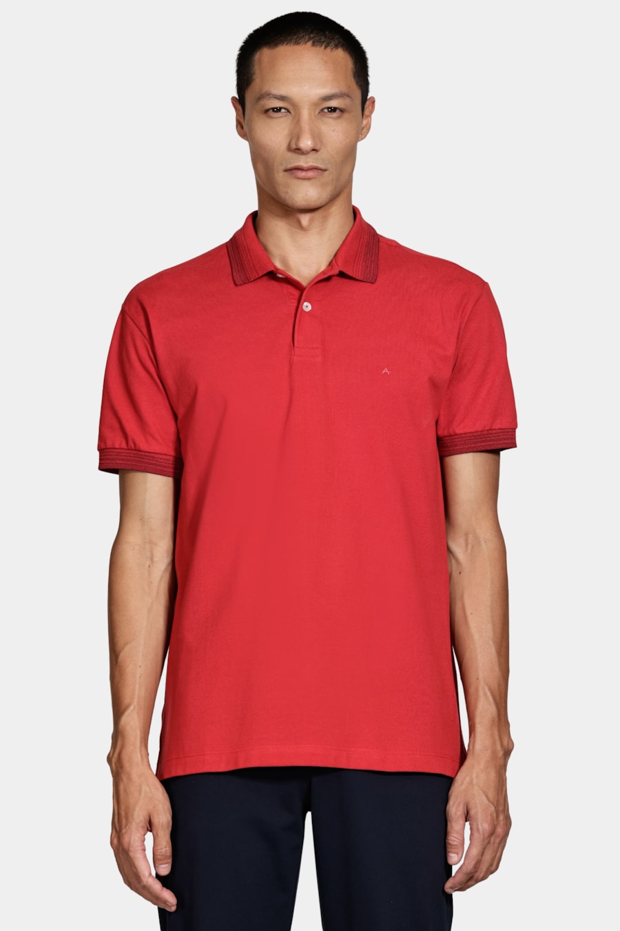 Polo Manga Curta Algodão Piquet Vermelho — foto 1 de 5