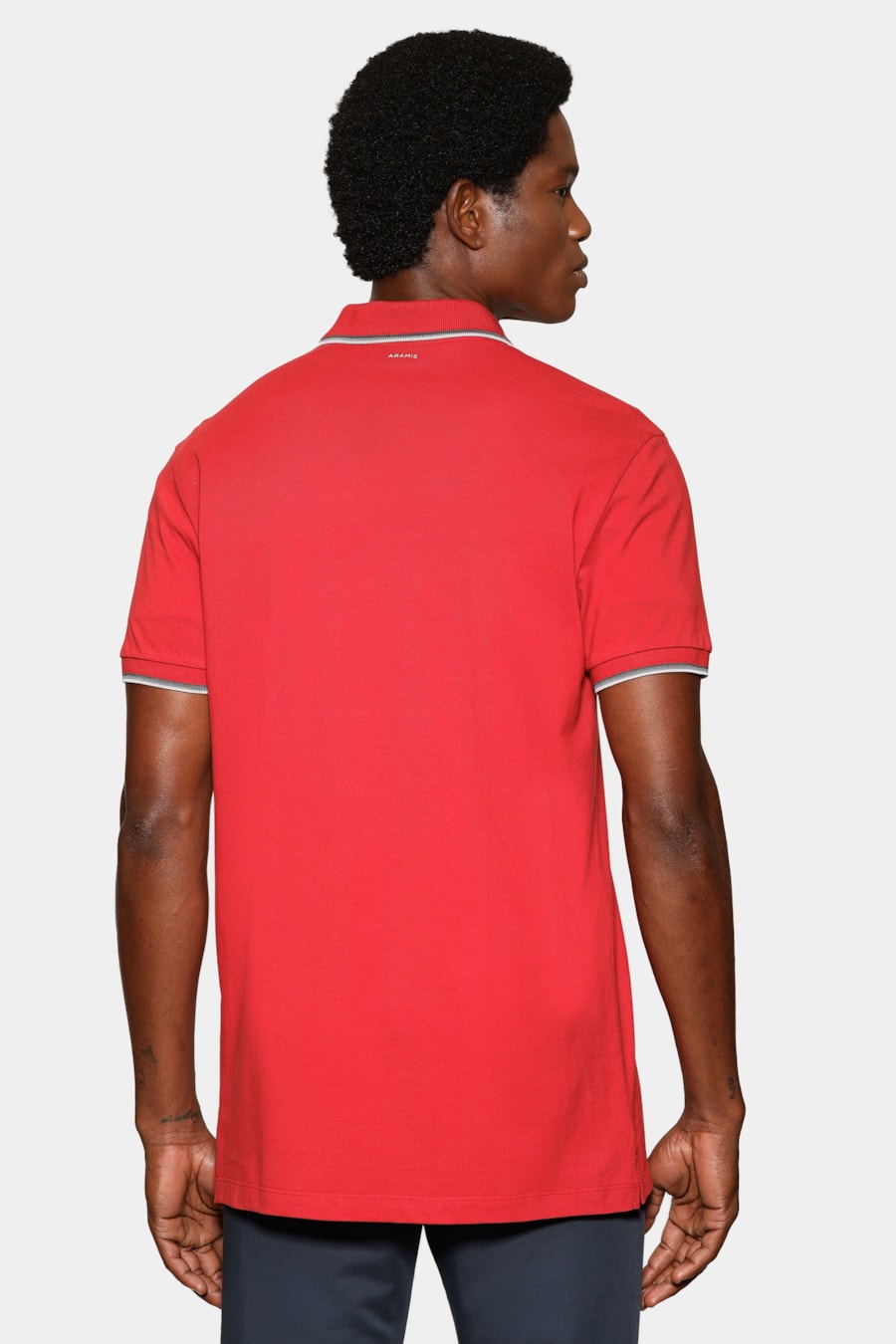Polo Manga Curta Básica 4 Frisos Vermelho — foto 4 de 5