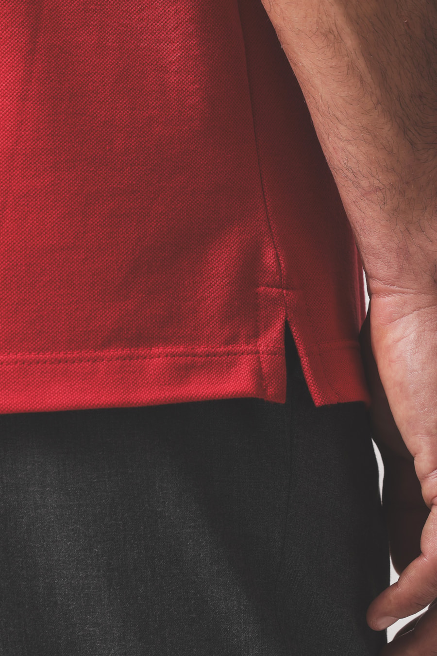 Polo Manga Curta Básica 4 Frisos Vermelho Aramis — foto 4 de 6
