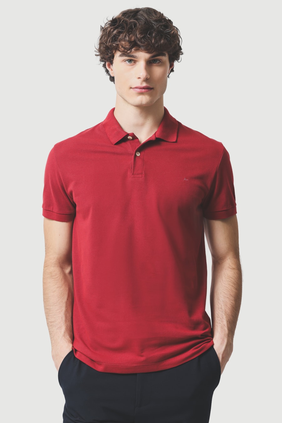 Polo Manga Curta Básica Piquet Vermelho Carmim 115 — foto 1 de 5