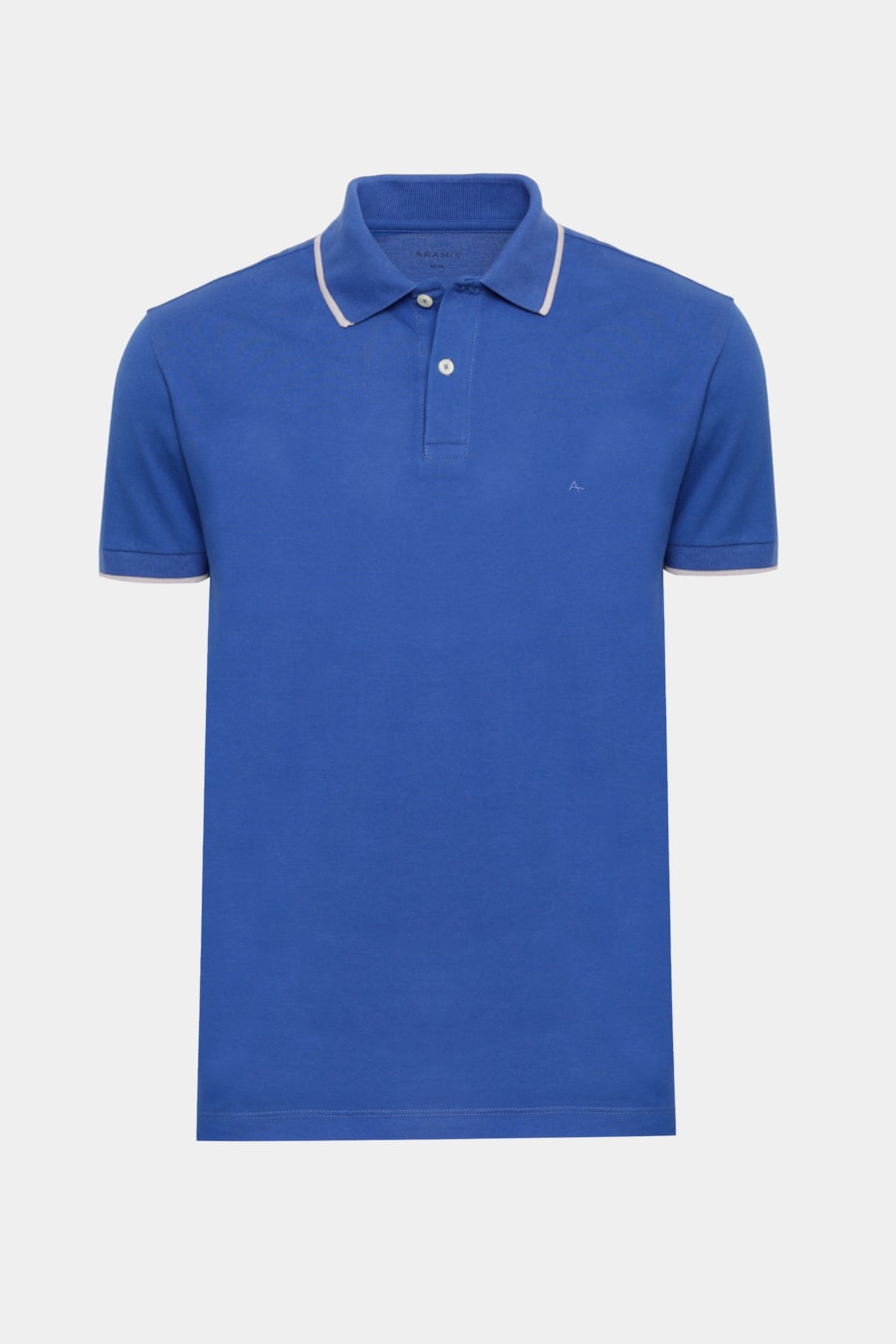 Polo Manga Curta Classic 1 Friso Azul Royal C/ Cinza Claro — foto 5 de 5