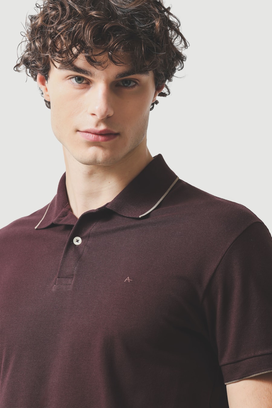 Polo Manga Curta Classic 1 Friso Burgundy 118 — foto 3 de 5