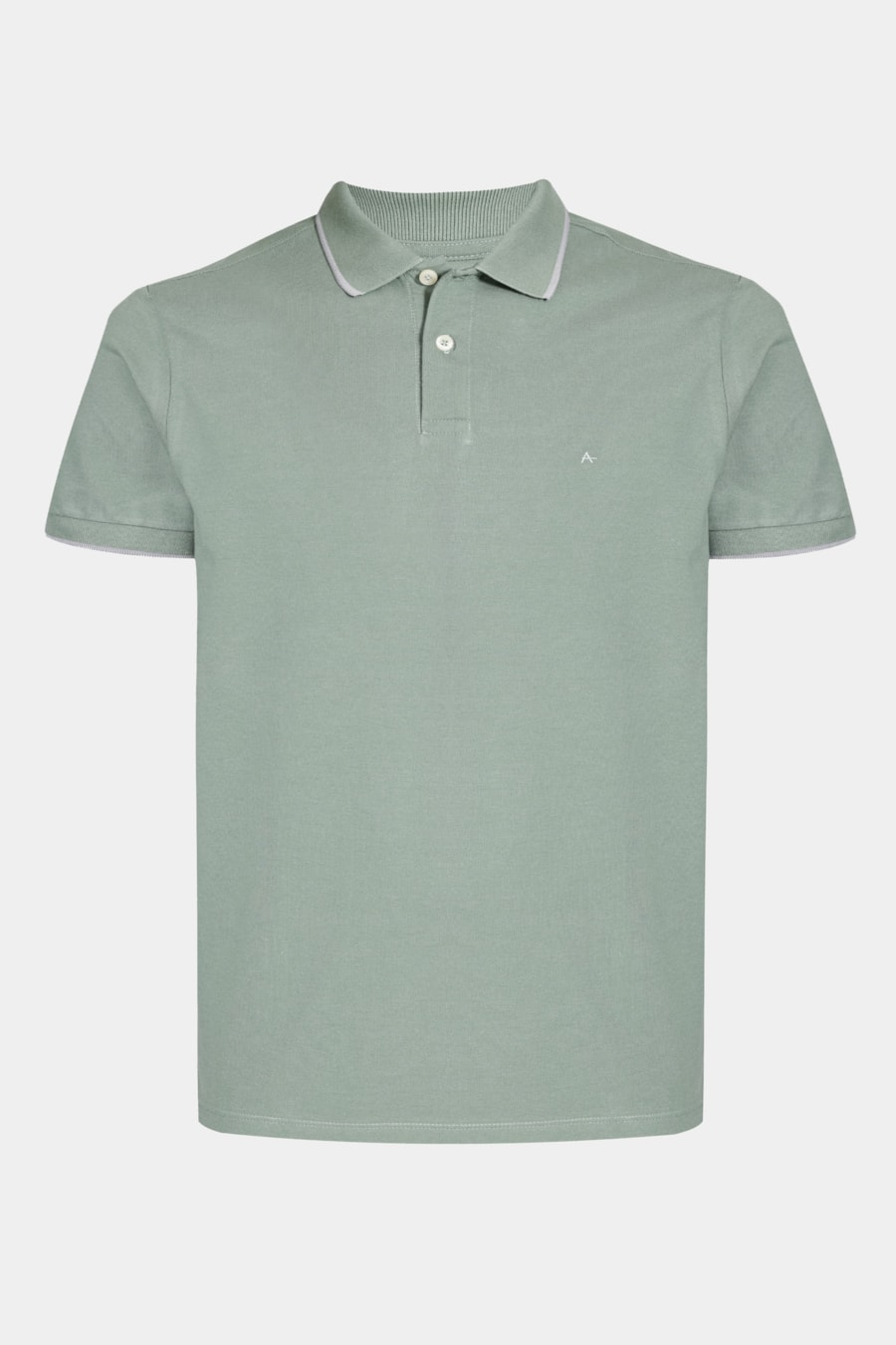 Polo Manga Curta Classic 1 Friso Menta C/ Cinza Claro