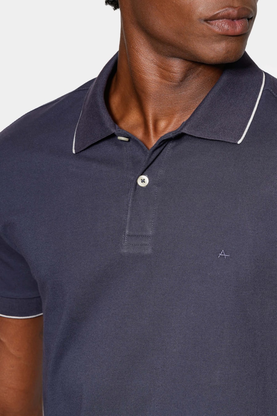 Polo Manga Curta Classic 1 Friso Navy — foto 3 de 5