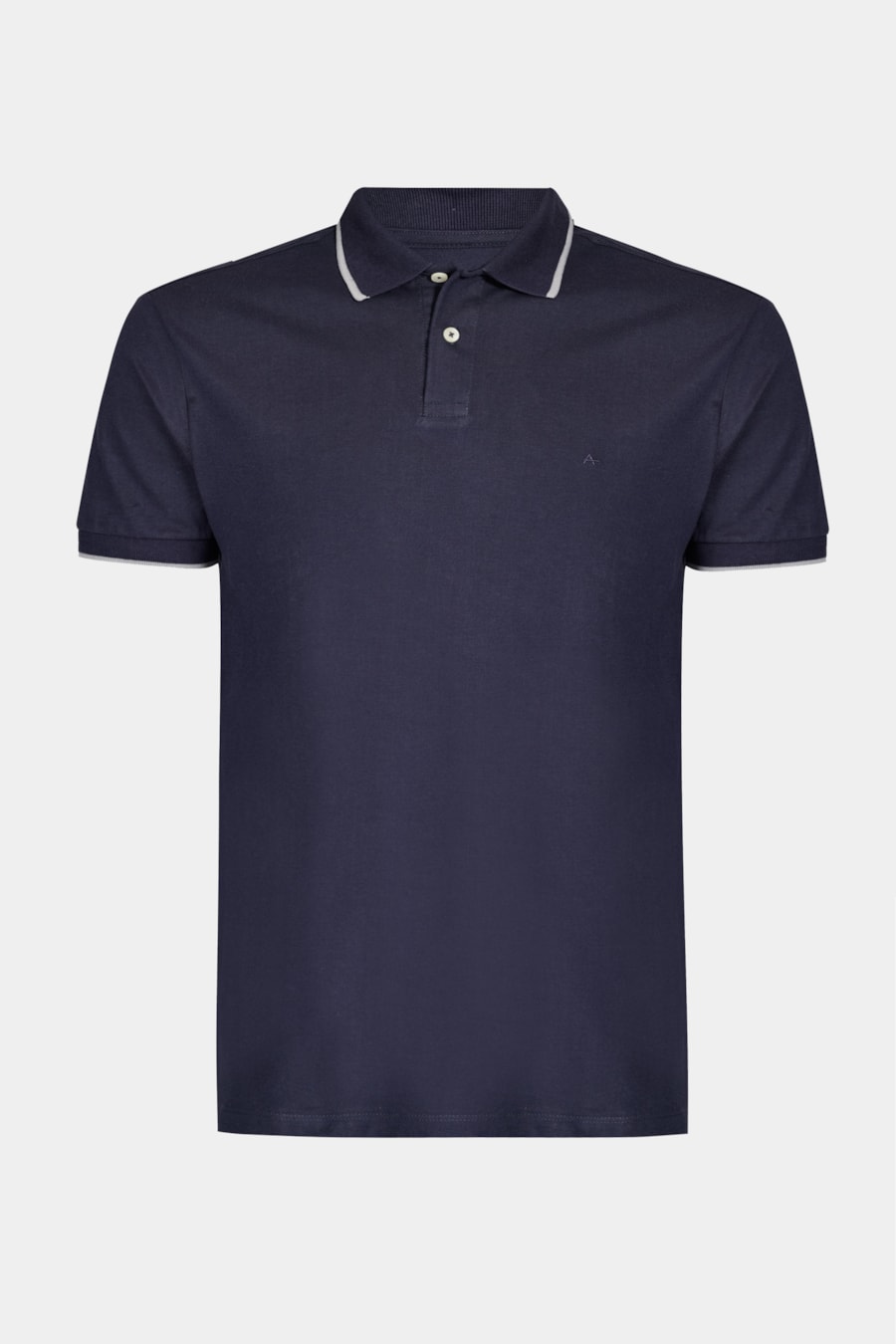 Polo Manga Curta Classic 1 Friso Navy C/ Cinza Claro — foto 5 de 5