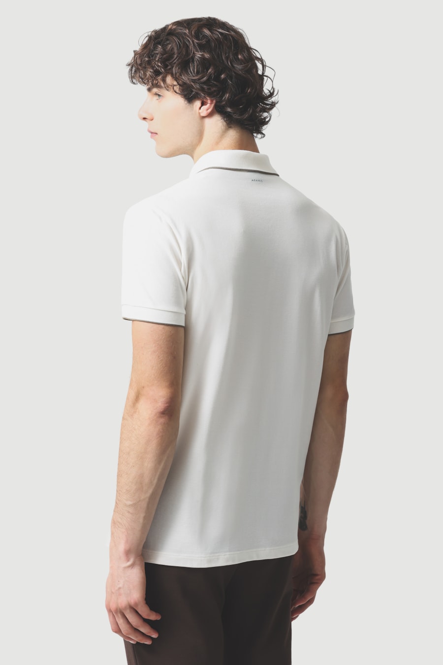 Polo Manga Curta Classic 1 Friso Off White — foto 5 de 6