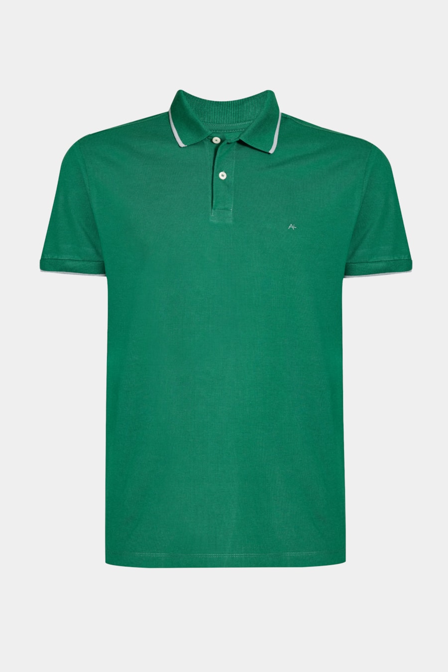 Polo Manga Curta Classic 1 Friso Verde Amaz C/ Cinza Claro — foto 5 de 5