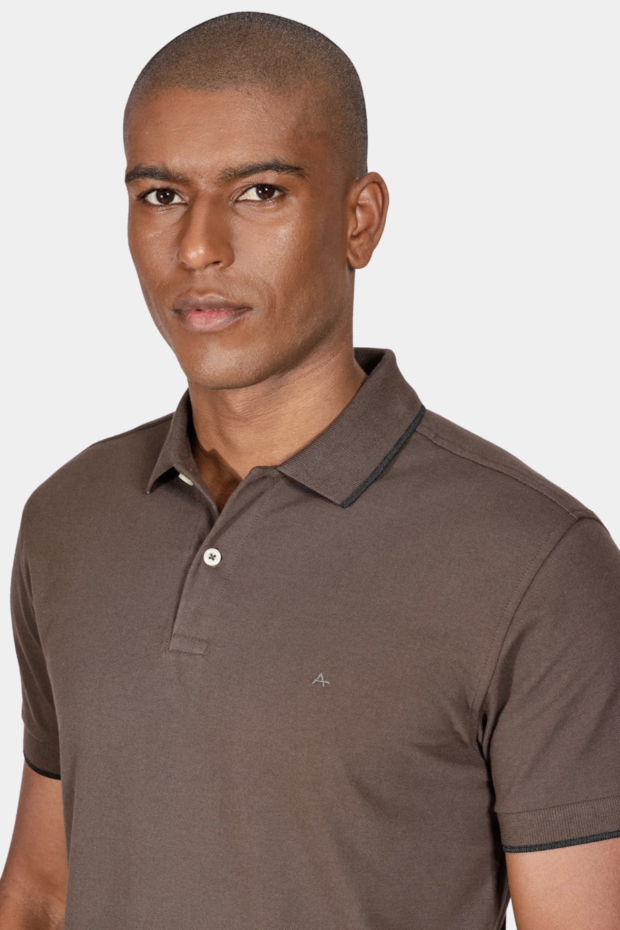 Polo Manga Curta Classic 1 Friso Verde Militar Com Preto — foto 3 de 5