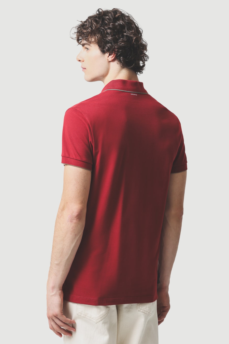 Polo Manga Curta Classic 1 Friso Vermelho Carmim 115 — foto 4 de 5
