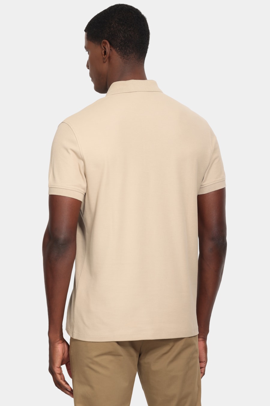 Polo Manga Curta Cotton Piquet Basic Caqui Mascavo 114 — foto 4 de 5