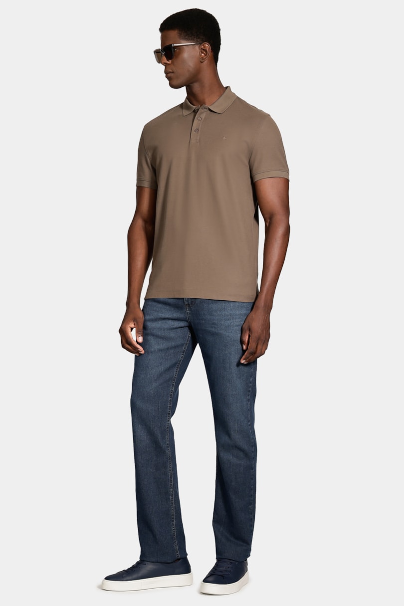 Polo Manga Curta Cotton Piquet Basic Castor