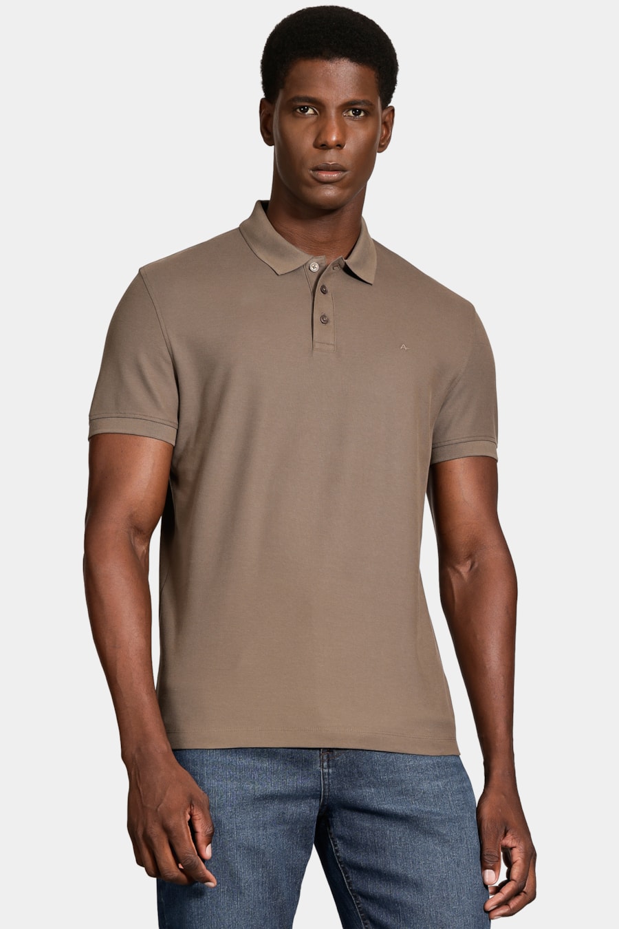 Polo Manga Curta Cotton Piquet Basic Castor — foto 1 de 5