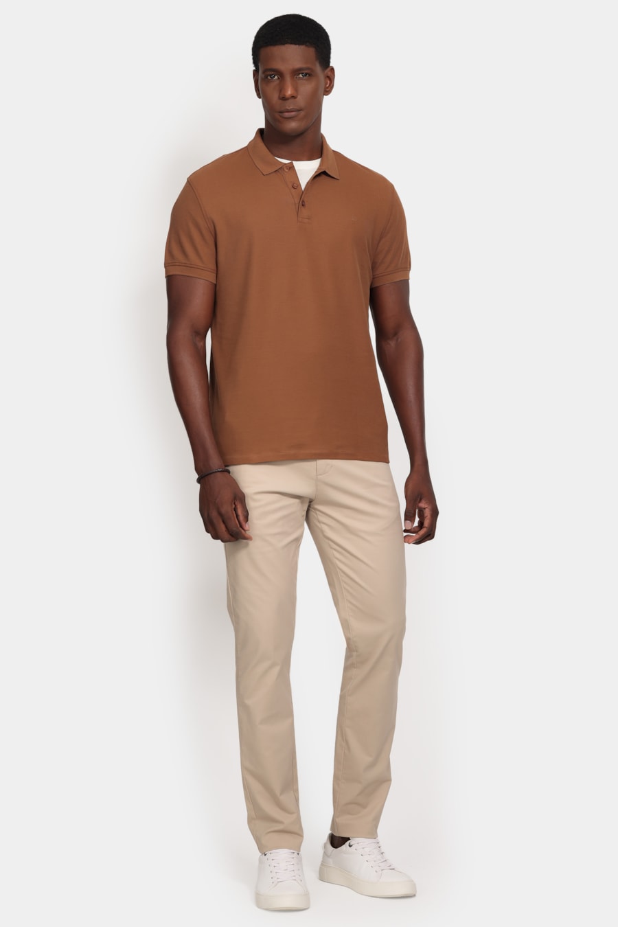 Polo Manga Curta Cotton Piquet Basic Madeira — foto 2 de 5
