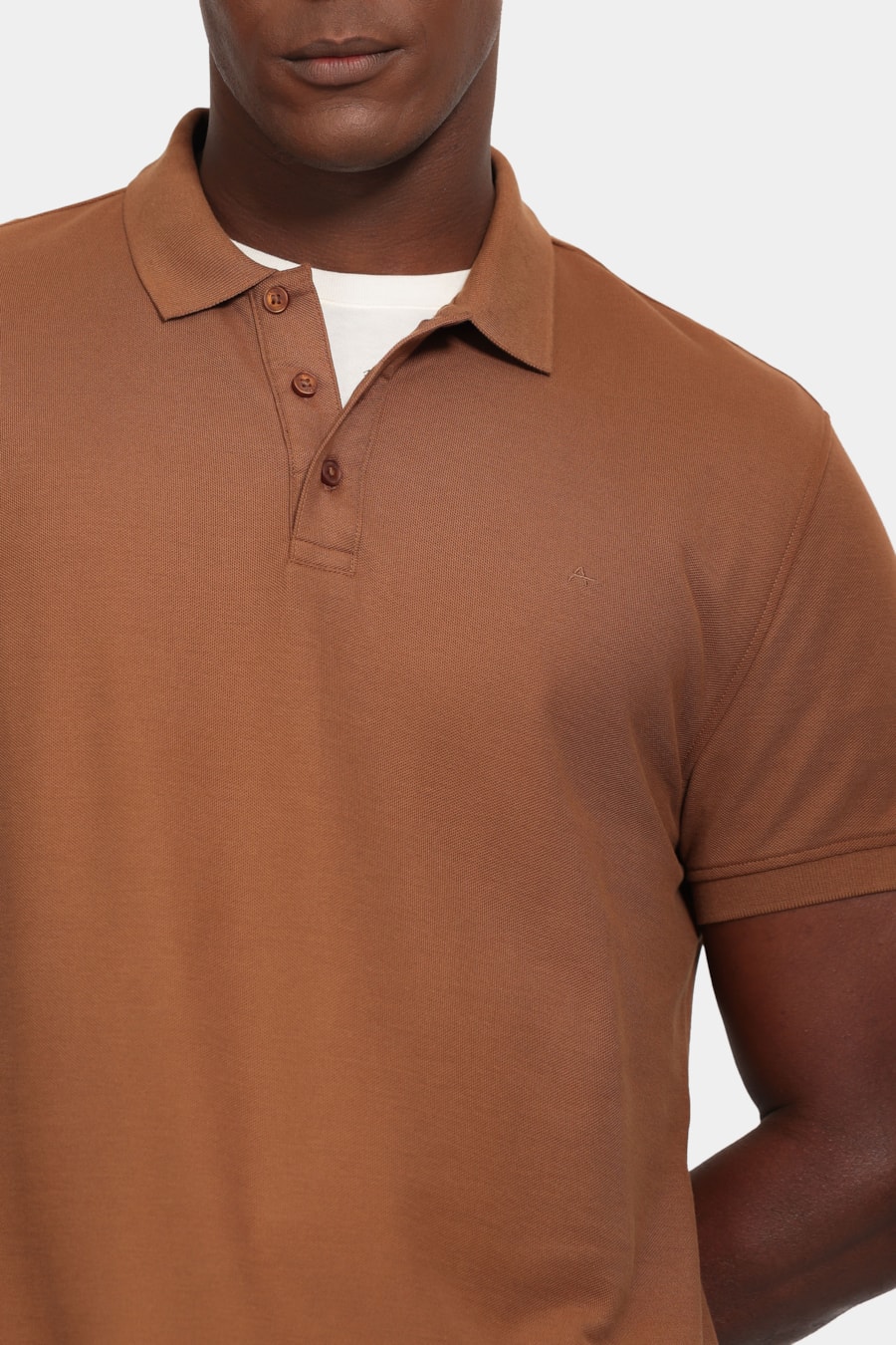 Polo Manga Curta Cotton Piquet Basic Madeira — foto 3 de 5