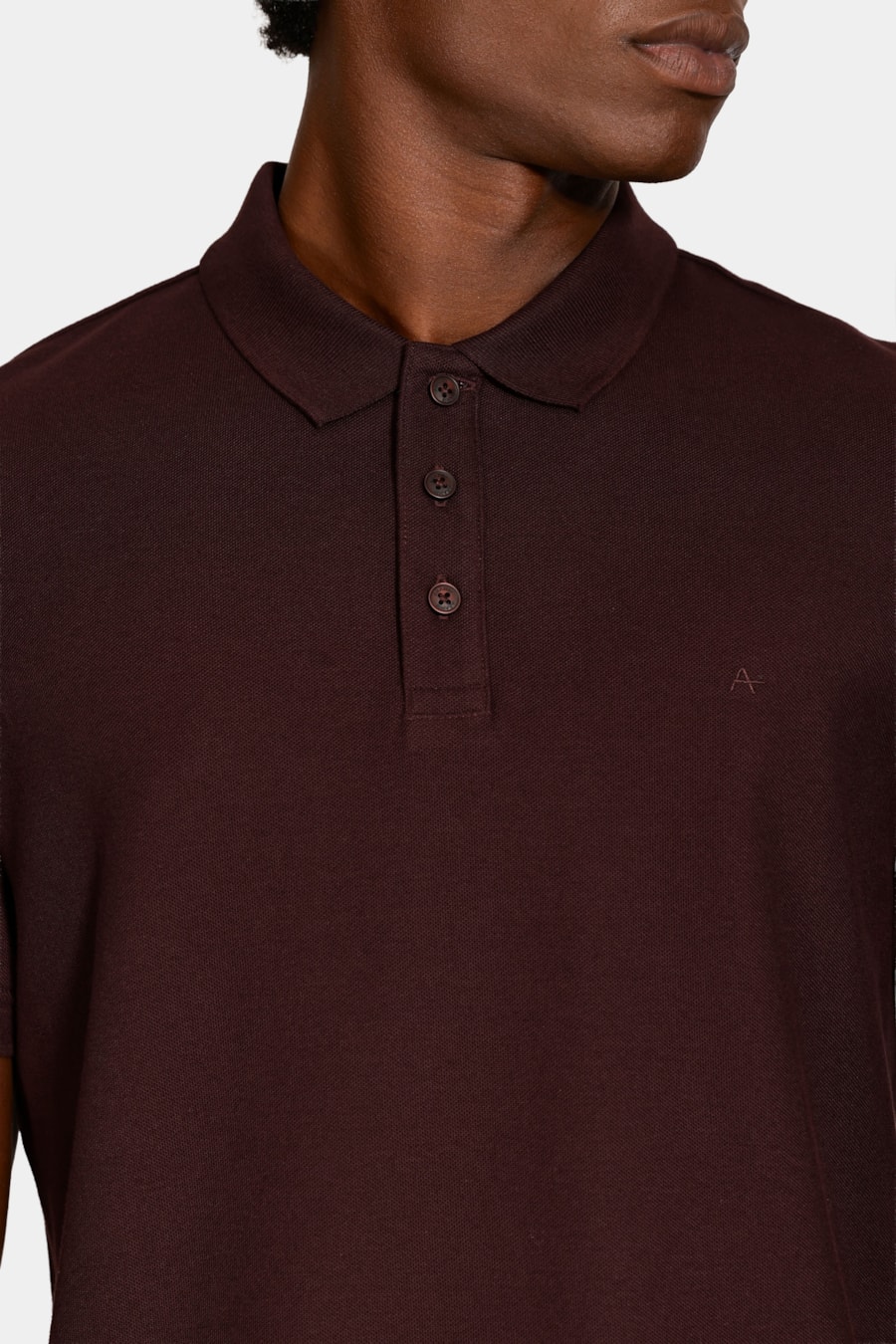 Polo Manga Curta Cotton Piquet Basic Marrom — foto 3 de 5