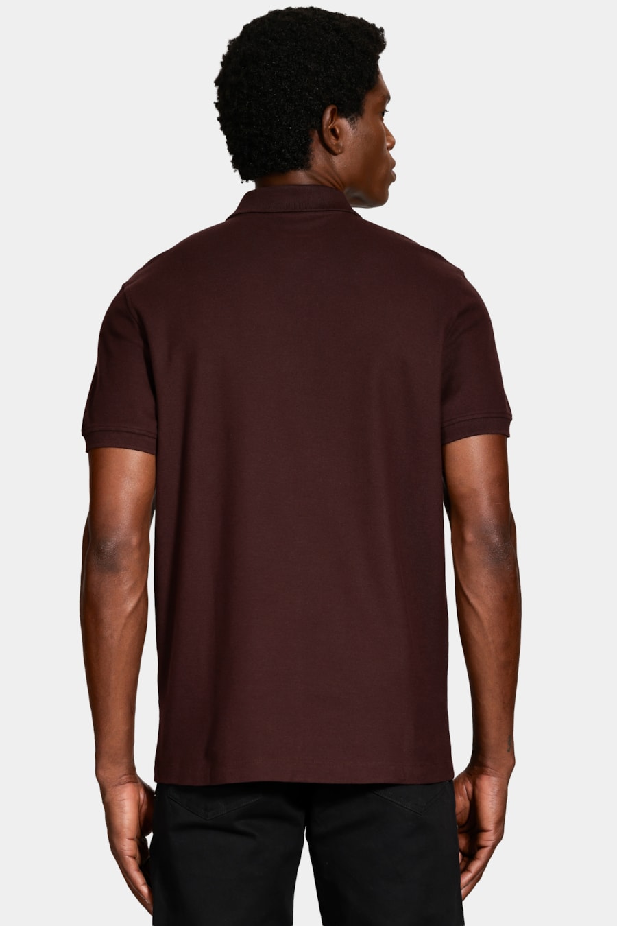Polo Manga Curta Cotton Piquet Basic Marrom — foto 4 de 5