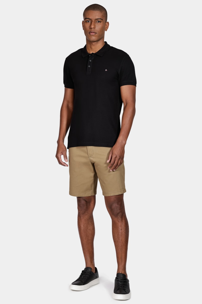 Polo Manga Curta Cotton Piquet Basic Preto