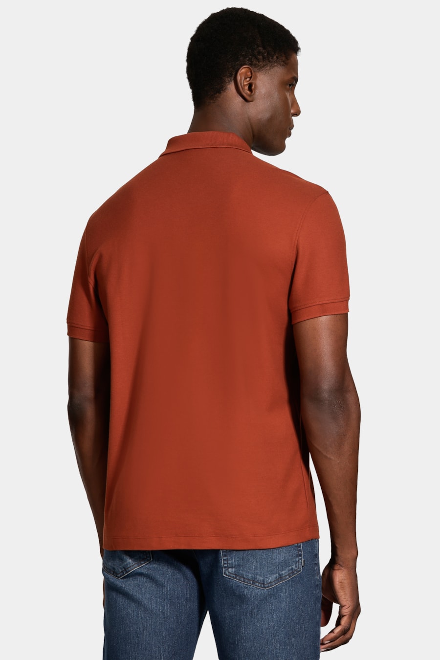 Polo Manga Curta Cotton Piquet Basic Tijolo — foto 4 de 5