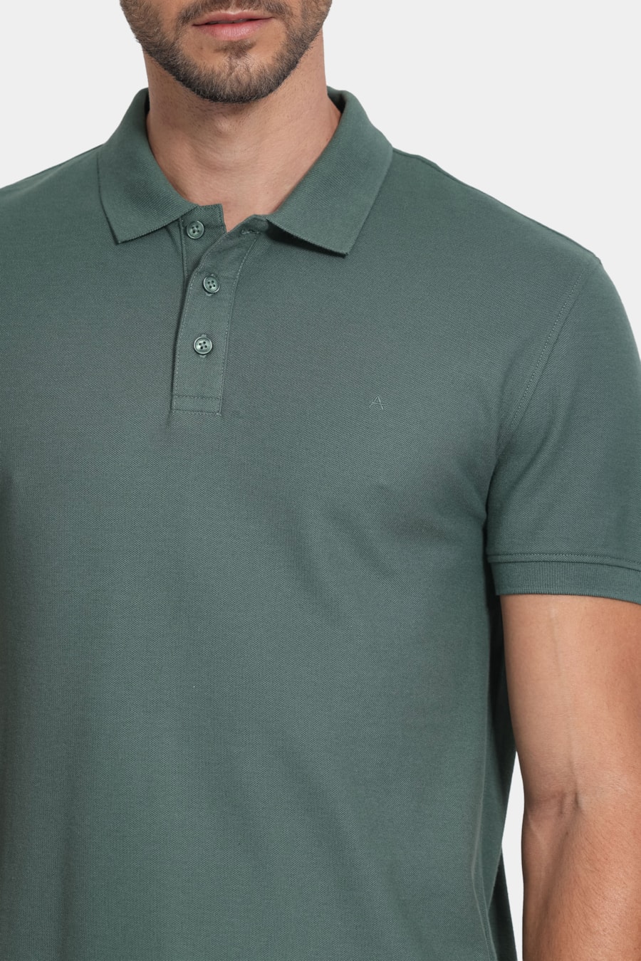 Polo Manga Curta Cotton Piquet Basic Verde Bandeira — foto 3 de 5
