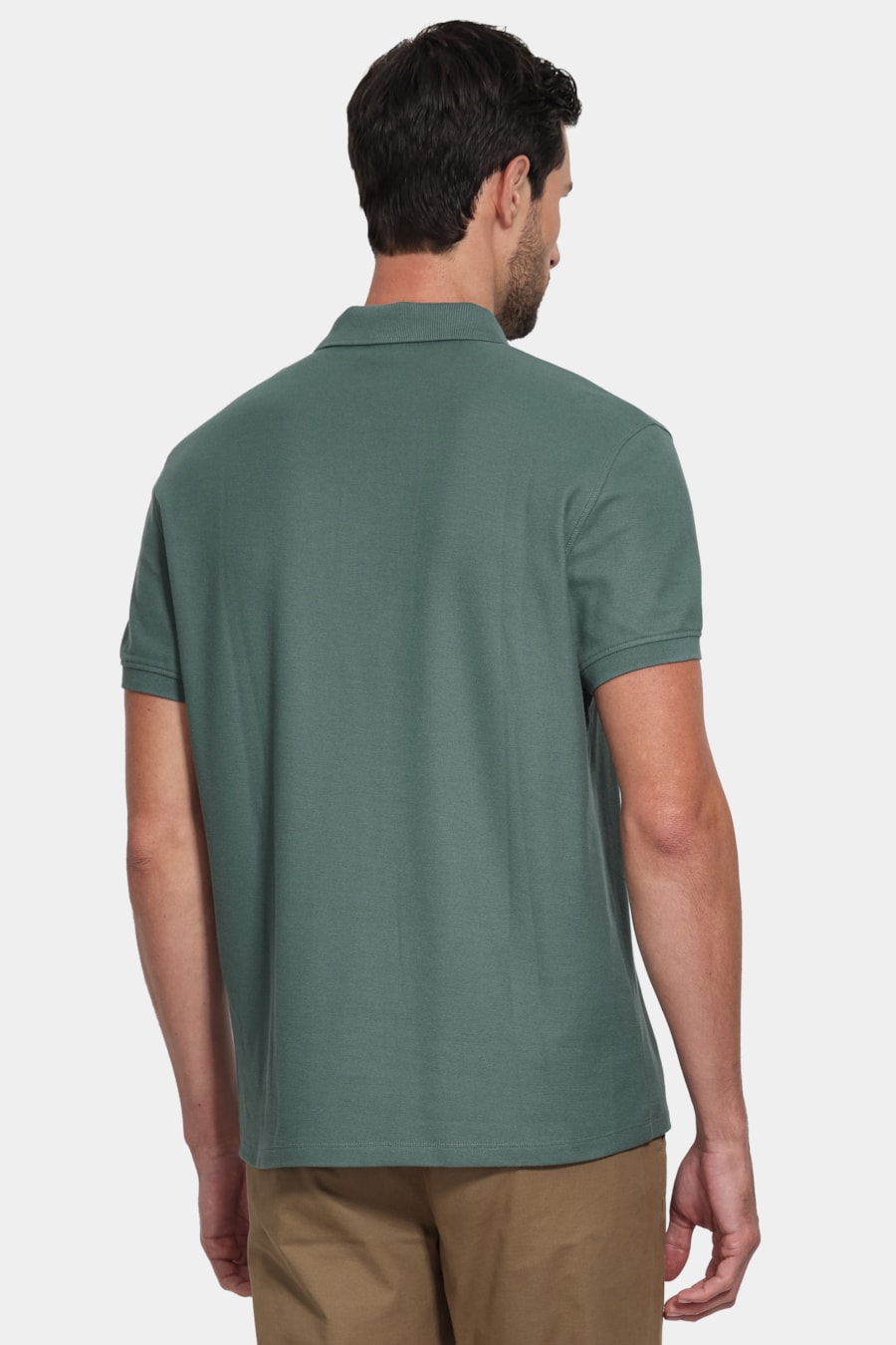 Polo Manga Curta Cotton Piquet Basic Verde Bandeira — foto 4 de 5