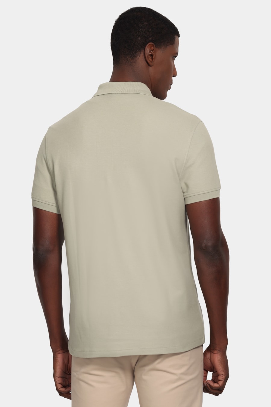 Polo Manga Curta Cotton Piquet Basic Verde Cha 114 — foto 4 de 5