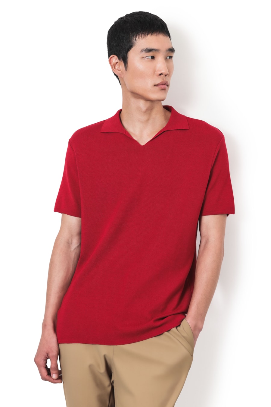Polo Manga Curta Double Knit Vermelho — foto 1 de 6