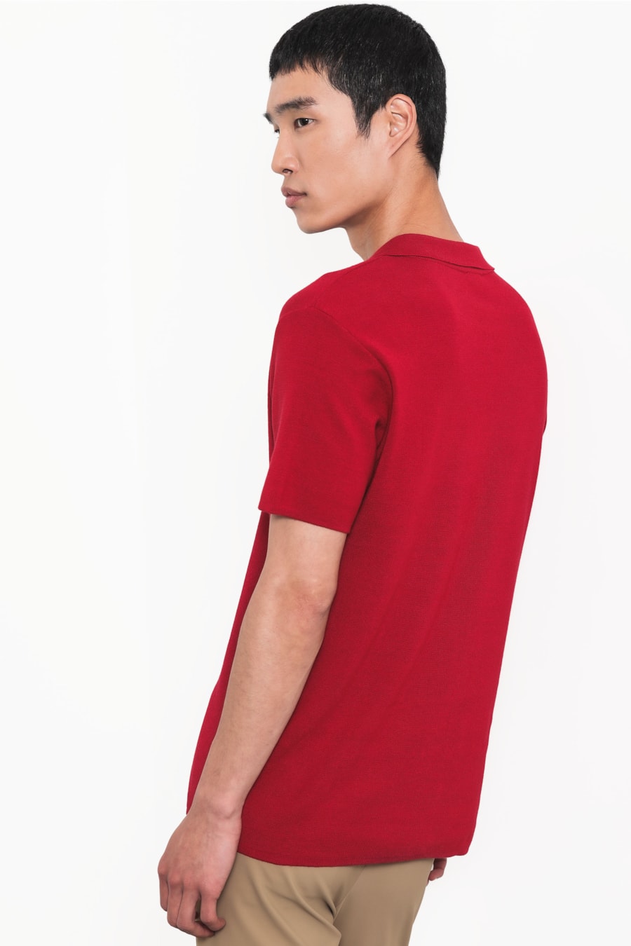 Polo Manga Curta Double Knit Vermelho — foto 4 de 6
