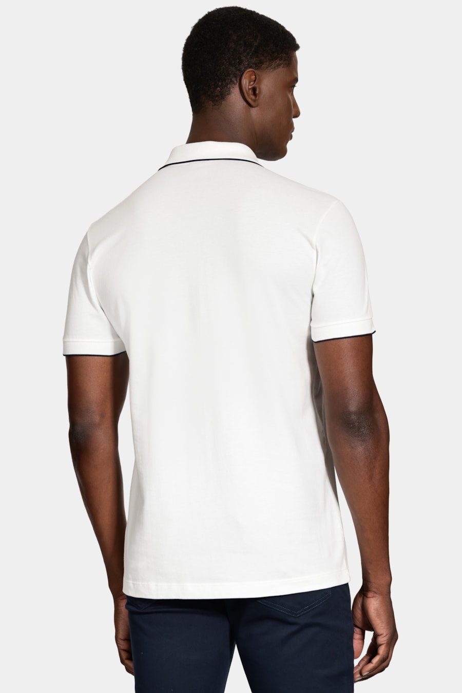 Polo Manga Curta Friso Off White — foto 4 de 5
