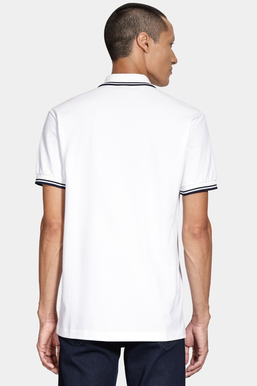 Polo Manga Curta Frisos New Off White — foto 4 de 5
