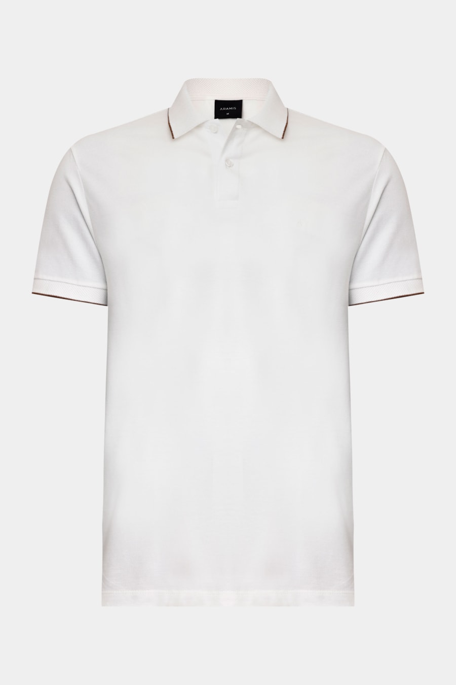 Polo Manga Curta Gola Jacquard Friso Off White — foto 5 de 5