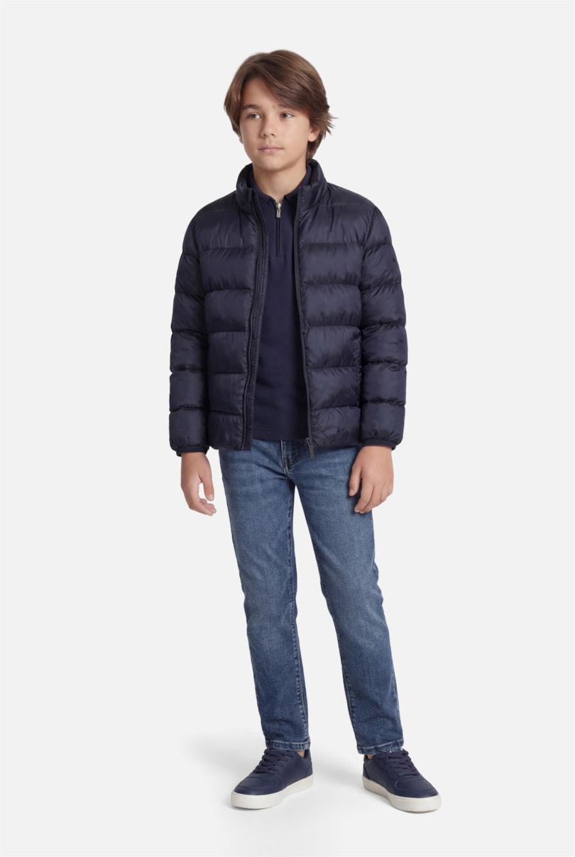 Polo Manga Curta Infantil Basica Com Zíper Navy