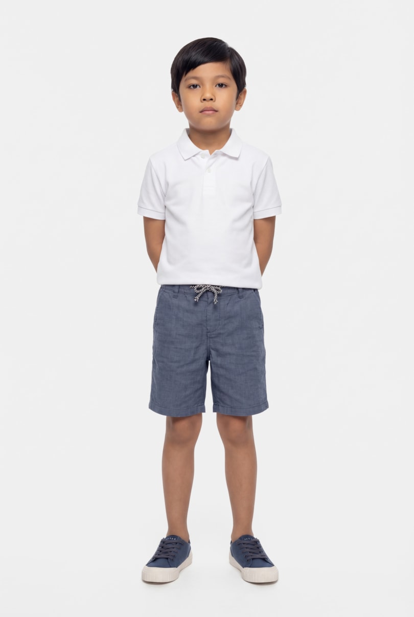 Polo Manga Curta Infantil Cotton Piquet Branco