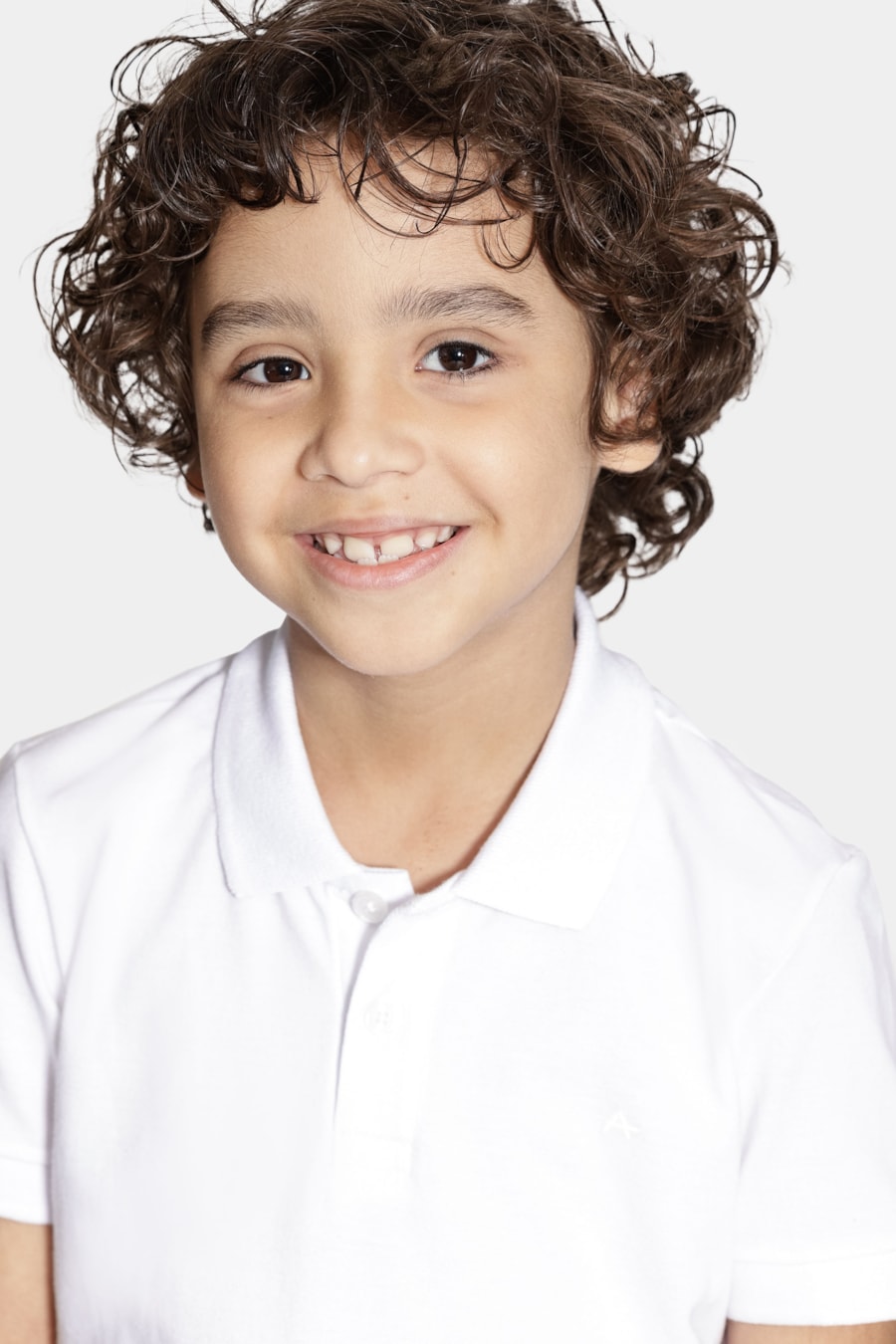 Polo Manga Curta Infantil Cotton Piquet Branco — foto 3 de 5