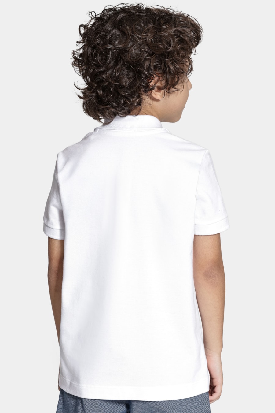 Polo Manga Curta Infantil Cotton Piquet Branco — foto 4 de 5
