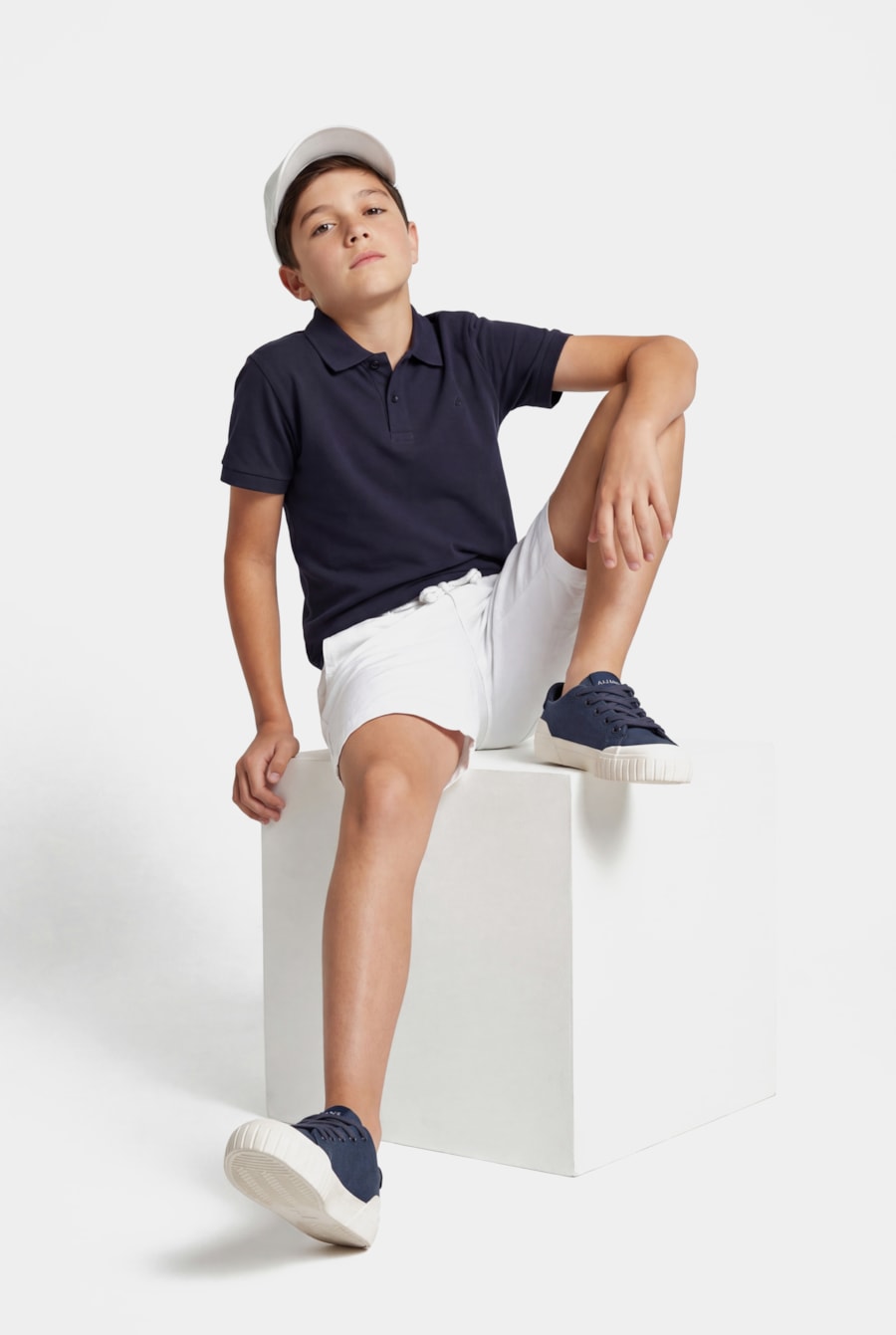 Polo Manga Curta Infantil Cotton Piquet Marinho — foto 2 de 3