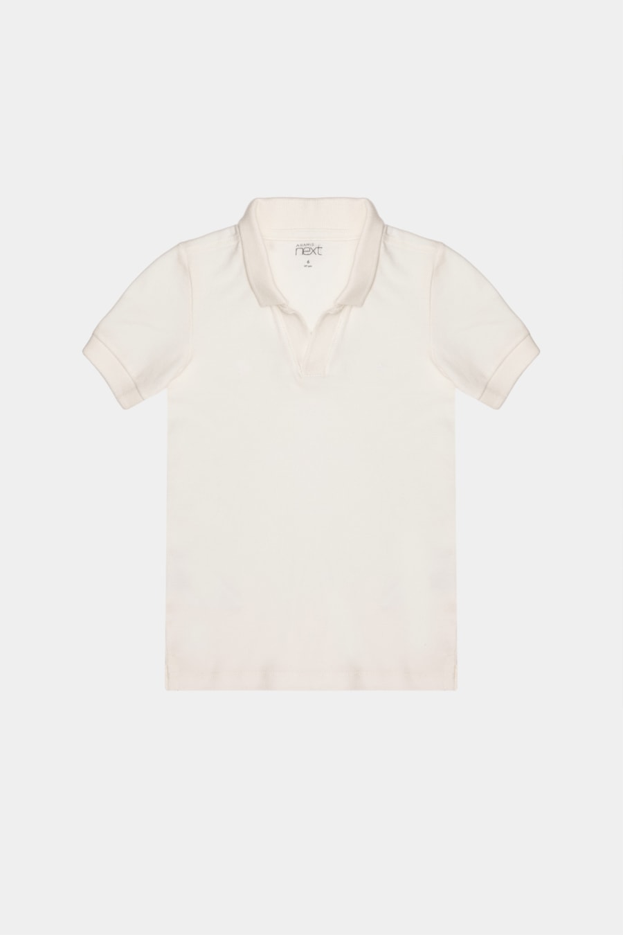 Polo Manga Curta Infantil Decote Aberto Off White