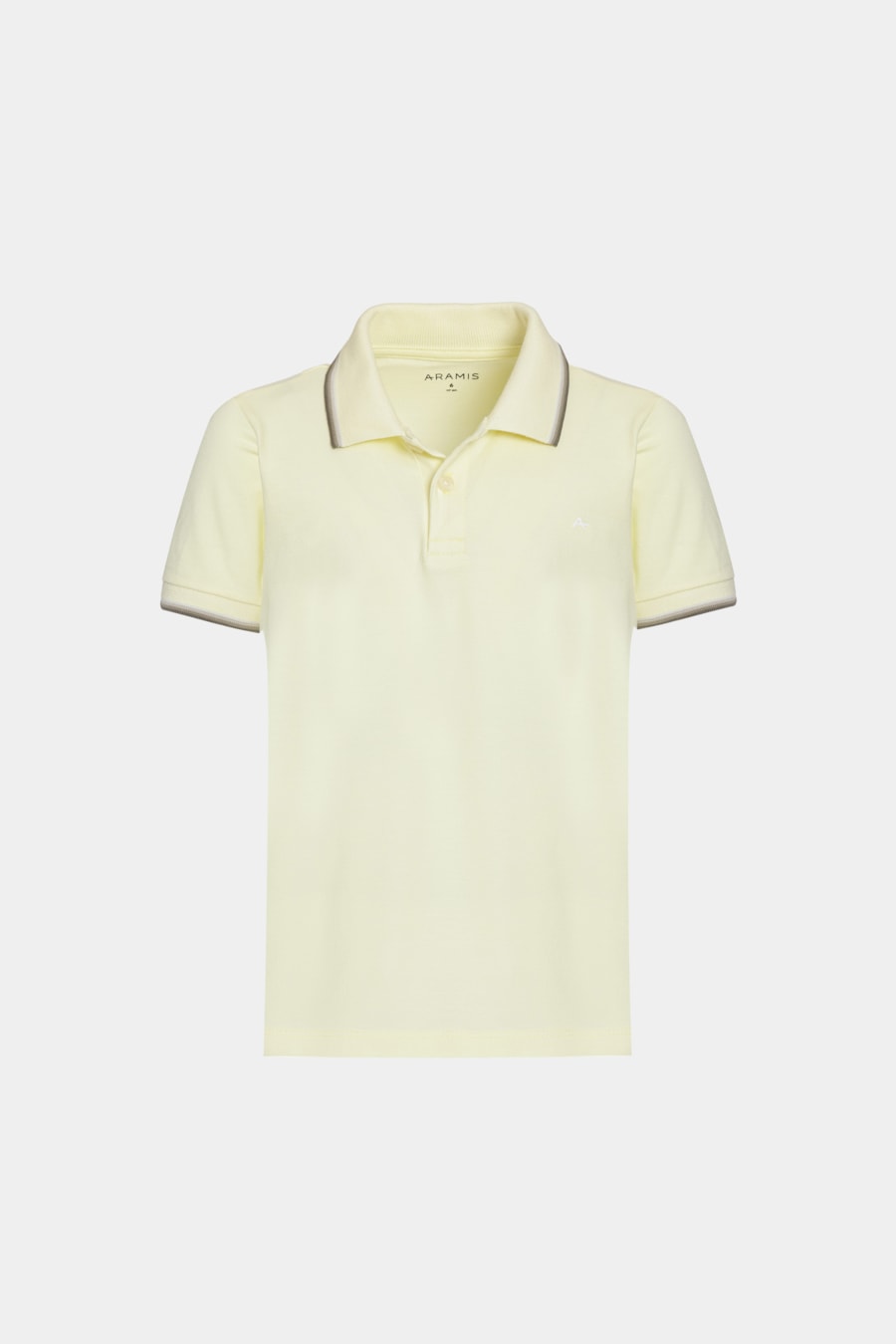 Polo Manga Curta Infantil Frisos Amarelo Claro C/Off White