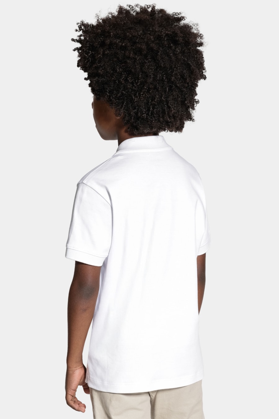 Polo Manga Curta Infantil Interlock Pima Branco — foto 4 de 6