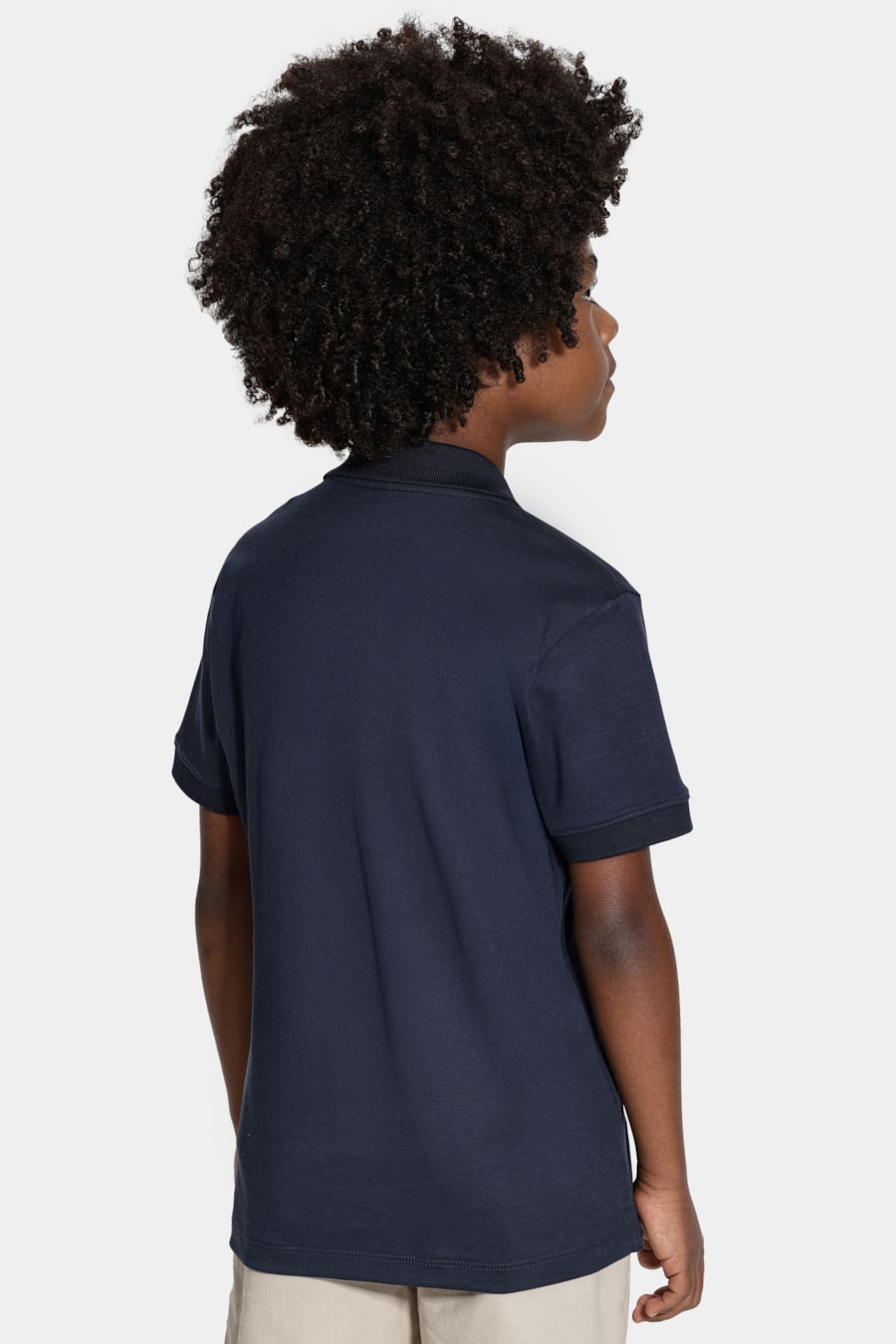 Polo Manga Curta Infantil Interlock Pima Navy — foto 4 de 6