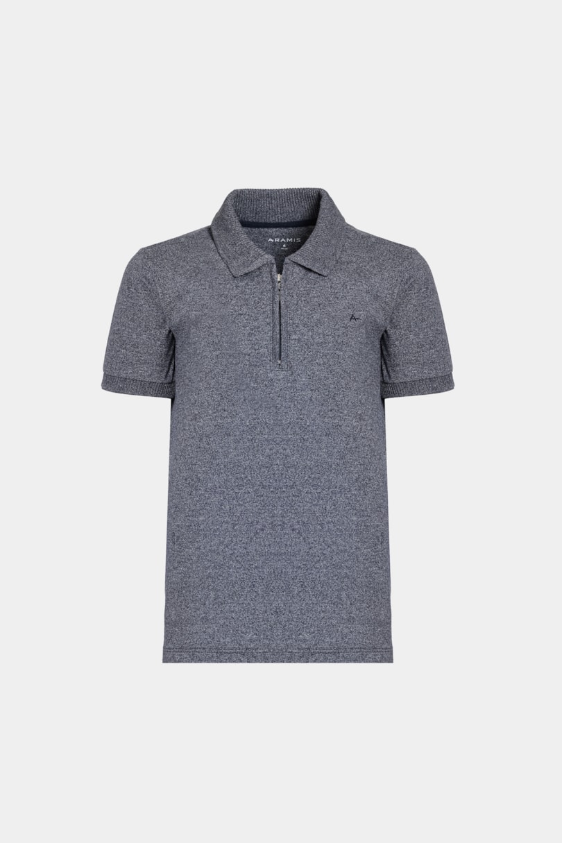 Polo Manga Curta Infantil Mouline Navy