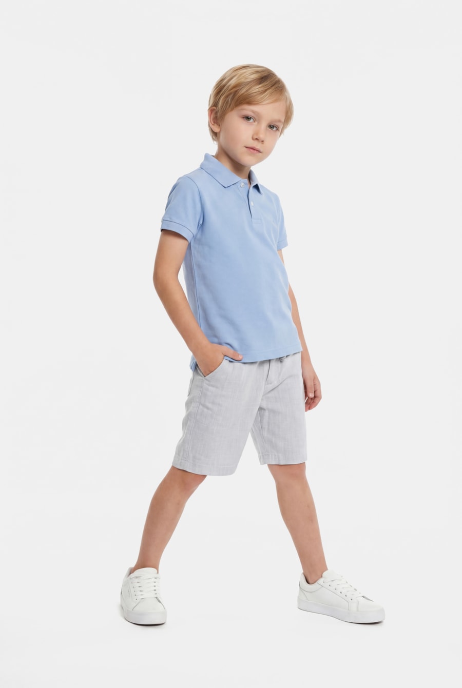 Polo Manga Curta Infantil Piquet Azul Lazulli 111 — foto 2 de 5