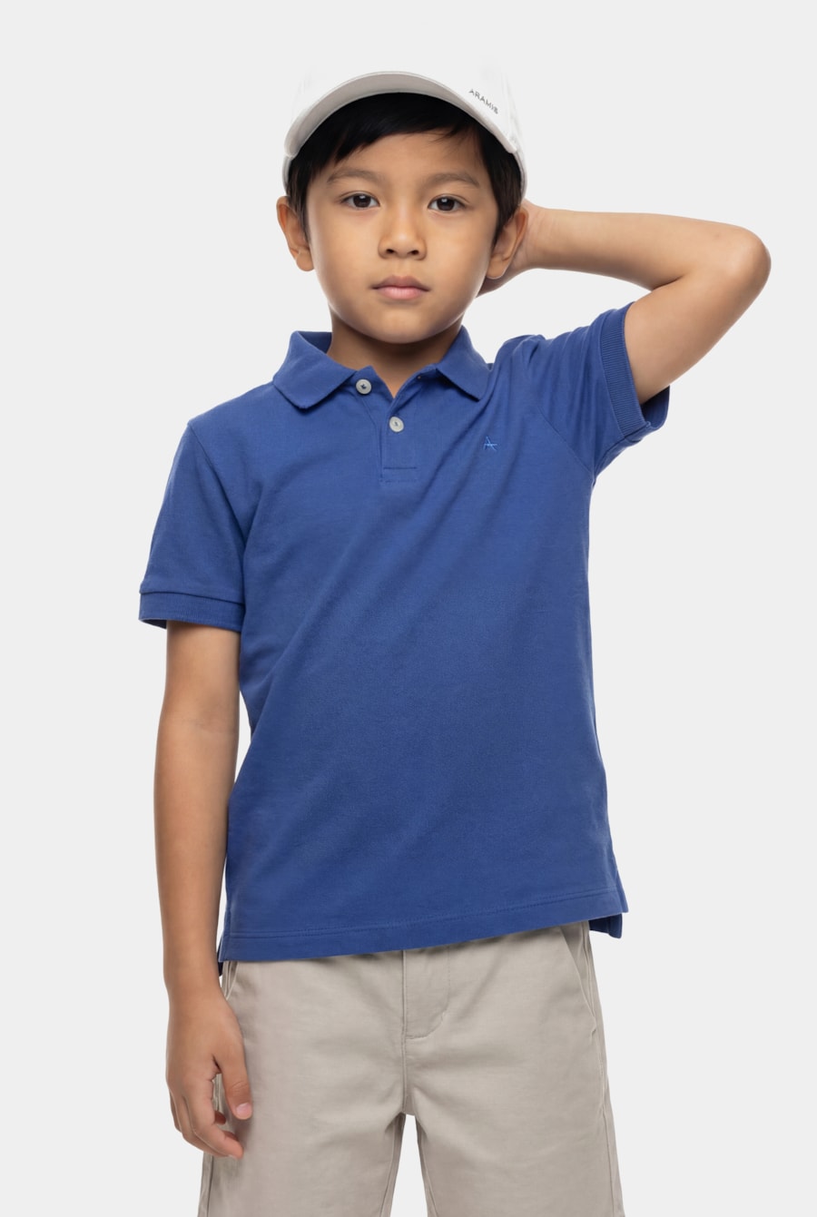 Polo Manga Curta Infantil Piquet Azul Royal - Não Ativar Mostruário — foto 1 de 5