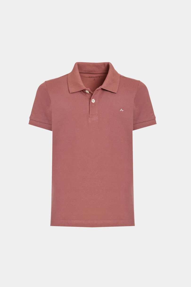 Polo Manga Curta Infantil Piquet Terracota