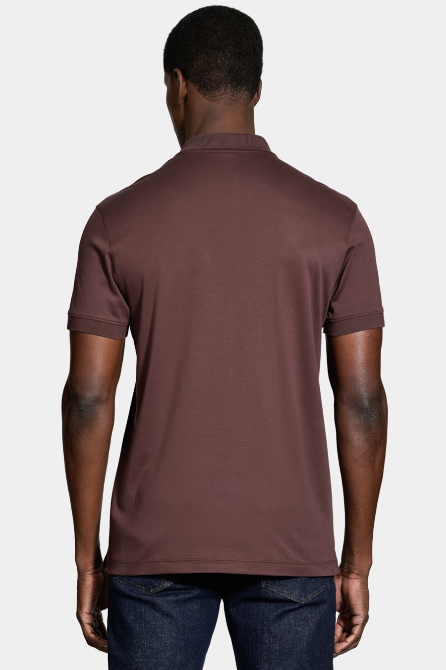 Polo Manga Curta Interlock Pima Bordeaux Intenso — foto 4 de 7