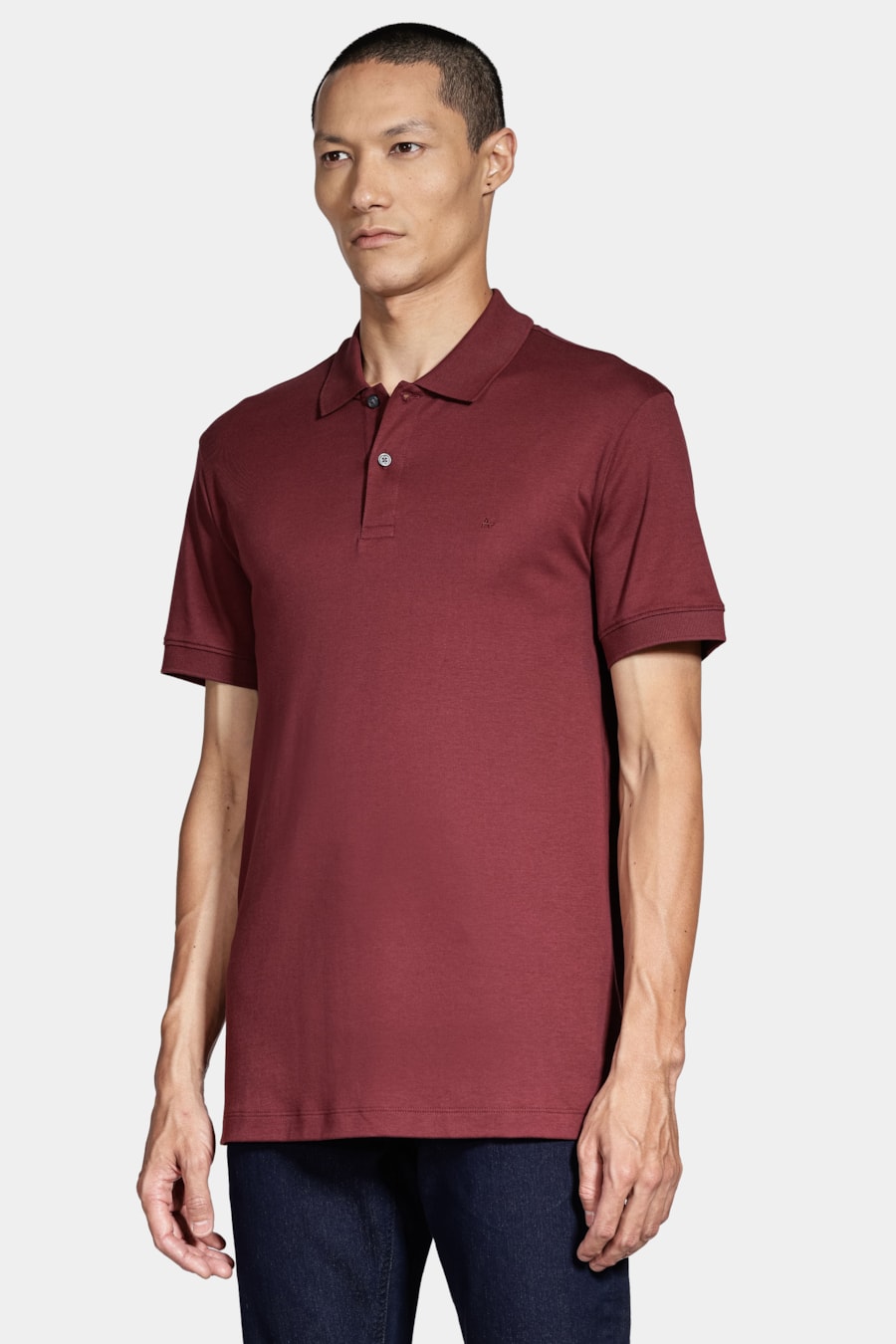 Polo Manga Curta Interlock Pima Bordo Cabernet — foto 1 de 5