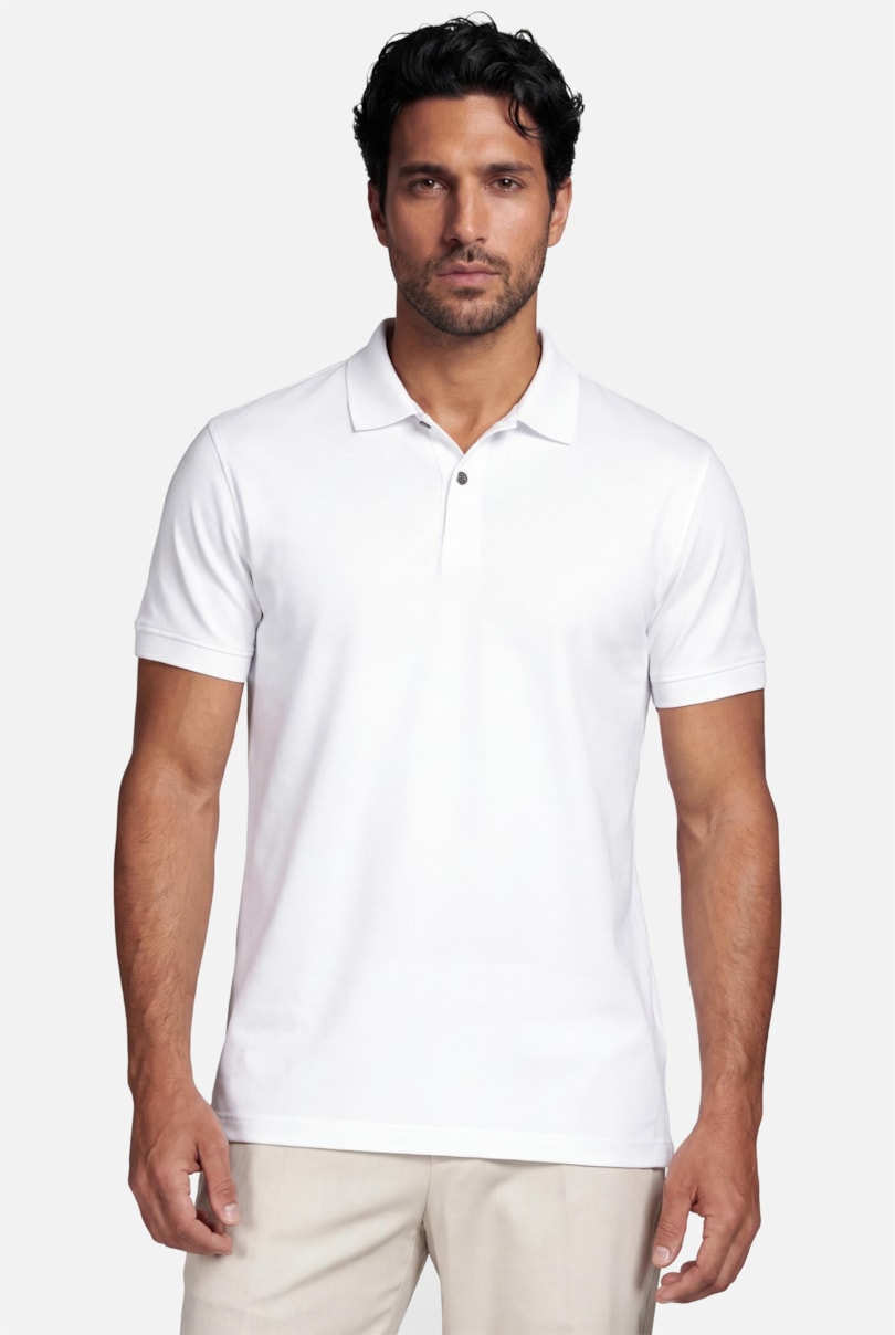 Polo Manga Curta Interlock Pima Branco