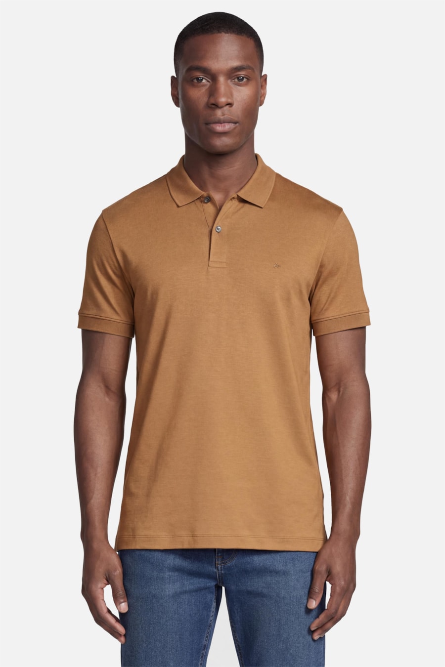 Polo Manga Curta Interlock Pima Caramelo — foto 1 de 5